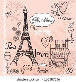 Love in Paris background 