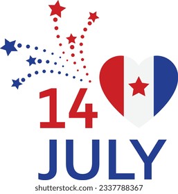 Love Paris Banner Concept, July 14, Bonne Fete Nationale, Happy National Day Vector Color Icon Design, Bastille Day Symbol, National day of France Sign, French Revolution Stock illustration