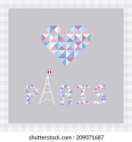 Love Paris card for decoration.