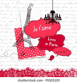 In Love with Paris, Cute scrapbook elements