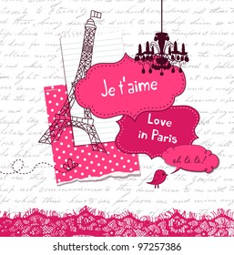 In Love with Paris, Cute scrapbook elements