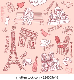 love in paris doodles