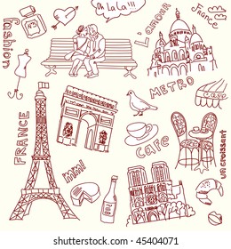 love in paris doodles