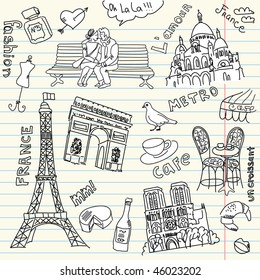   love in paris doodles