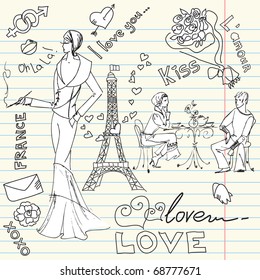 LOVE in Paris doodles