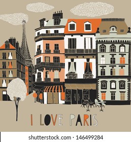 I Love Paris Print Design