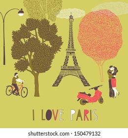 I Love Paris Print Design