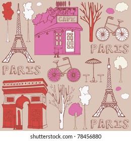 LOVE in Paris seamless background