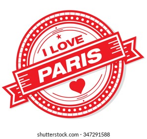 I Love Paris Stamp Badge
