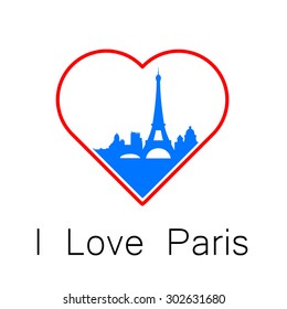 Me encanta París - la plantilla para el cartel. La idea del diseño de la etiqueta, la impresión en ropa, recuerdos de decoración.