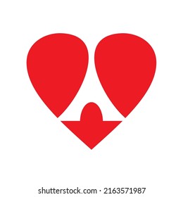 Love paris vector icon. Love france vector