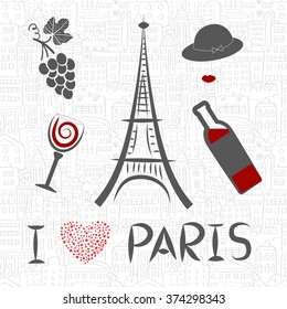 Love in Paris vector illustration