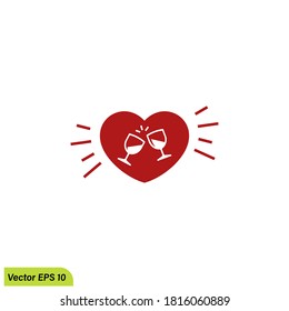 love party icon logo template design element
