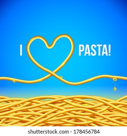 I love pasta vector background