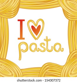 I love pasta vector illustration