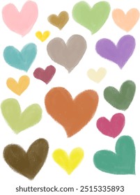 Love pastel hand drawn watercolour illustration clipart with isolated white background