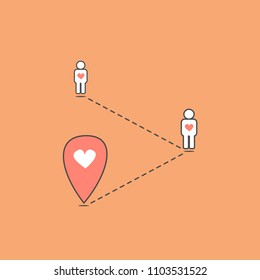 love path concept vector illustration