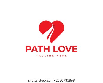 ilustração do vetor do logotipo do love path. modelo do logotipo do heart path