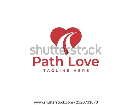 love path logo vector illustration. heart path logo template