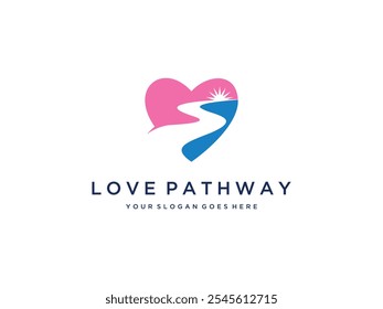 modelo de vetor de conceito de design de logotipo do love pathway