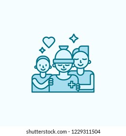 with love to patient 2 colored line icon. Simple colored element illustration. with love to patient outline symbol design from canser set