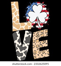 Love patriotic 4th of july t-shirt design