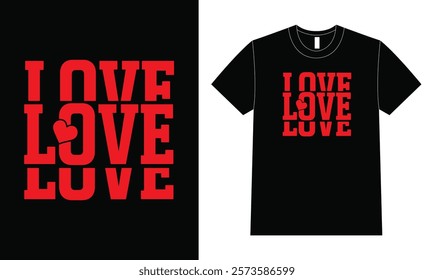 Love pattarn t-shirt design, Valentines Day.