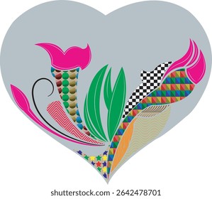 love pattern art image with colorful ,heart pattern
