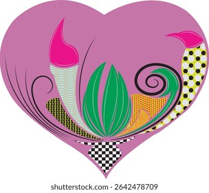 Imagen del arte del patrón del amor con el patrón colorido del corazón
