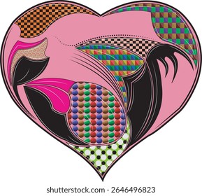 love pattern art image with colorful ,heart pattern 
