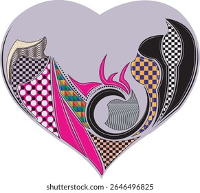 love pattern art image with colorful ,heart pattern 