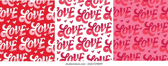 Love pattern background - hand drawn doodle lettering background. 100% vector file