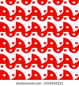 Love pattern background with red hearts on white background, Cute heart wallpaper. Valentine heart seamless pattern for prints, textile, wrapping, fabric, package, cover.