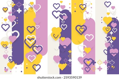 Love pattern background with trendy colors, eps 10, editable.