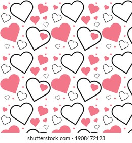Love Pattern Basic Valentine Day Pink Sweet 