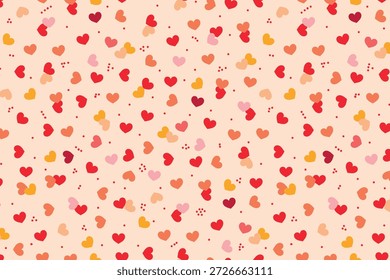 Patrón de amor con lindos nubes. Diseño de corazón dibujado a mano. Fondo de feliz día de San Valentín perfecto para invitaciones, tarjetas, impresión, ropa, póster, Web, papel de regalo. Ilustración vectorial