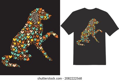 Love pattern dog t-shirt design