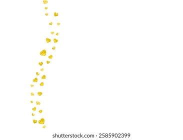 Love Pattern. Greeting Design For Mom. Romance Frame. Gold Art Illustration. Random Voucher For Anniversary. Golden Graphic Concept. Yellow Love Pattern.
