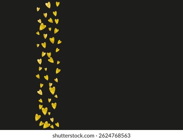Love Pattern. Greeting Design For Present. Fashion Frame. Gold Retro Illustration. Luxury Banner For Gift. Yellow Grunge Poster. Golden Love Pattern.