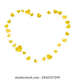 Love Pattern. Handdrawn Poster For Birthday. Vintage Frame. Yellow Art Splatter. Modern Design For Discount. Golden Romance Voucher. Gold Love Pattern.