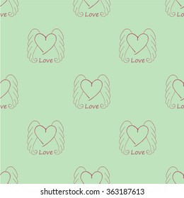 Love pattern with heart hand drawn. Illustration vector