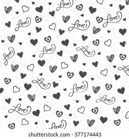 Love pattern with hearts