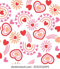 love pattern rainbow shine heart