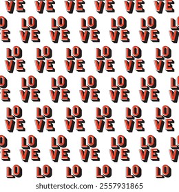 love pattern red white background