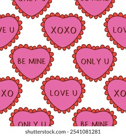 Love Pattern San Valentines Background Pink Heart Background