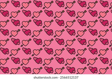 Love pattern for valentine cartoon style 