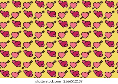 Love pattern for valentine cartoon style 