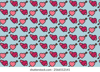 Love pattern for valentine cartoon style 