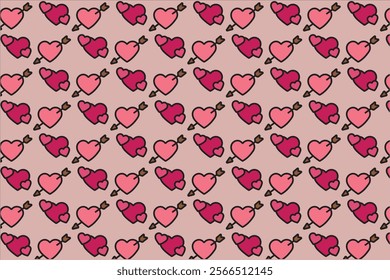 Love pattern for valentine cartoon style 