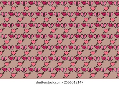 Love pattern for valentine cartoon style 